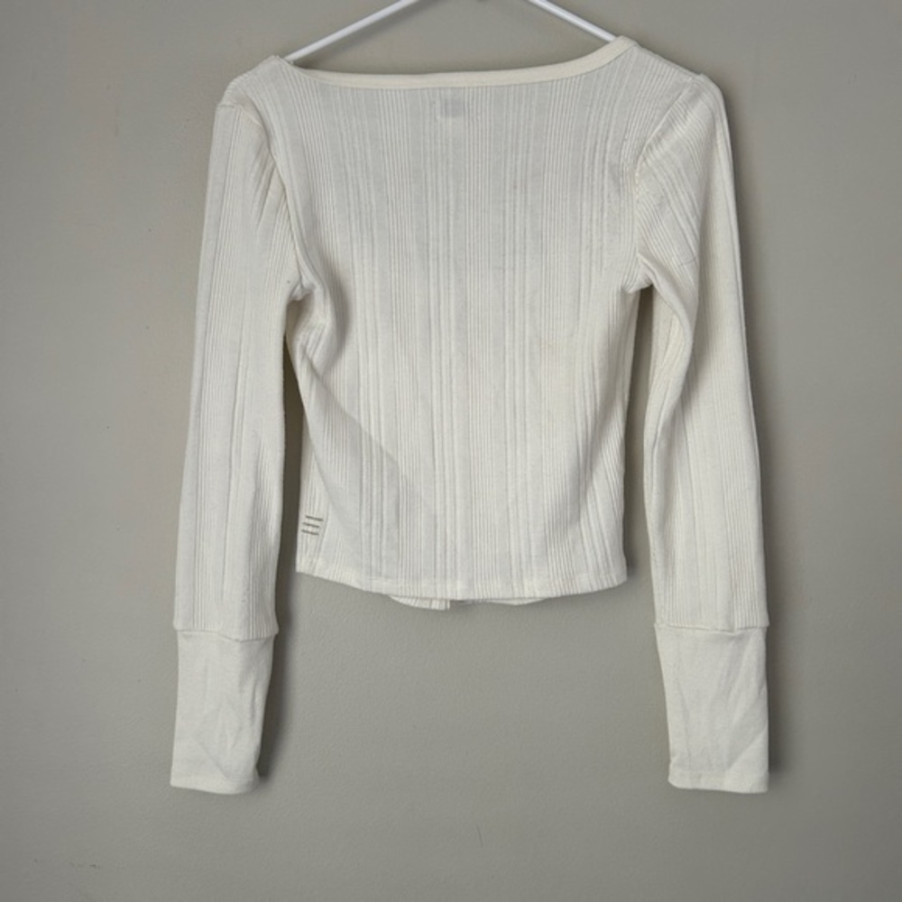 BDG Cream Ribbed Button-Up‎ Blouse - Picture 2 of 7